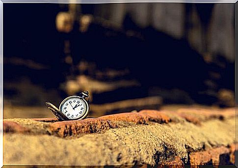 Clock on stone representing collective nostalgia