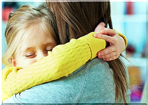 Daughter hugging her mother