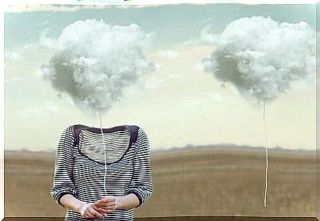 woman with clouds symbolizing Jung's word association test 