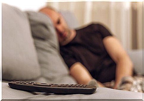 Man lying on the couch