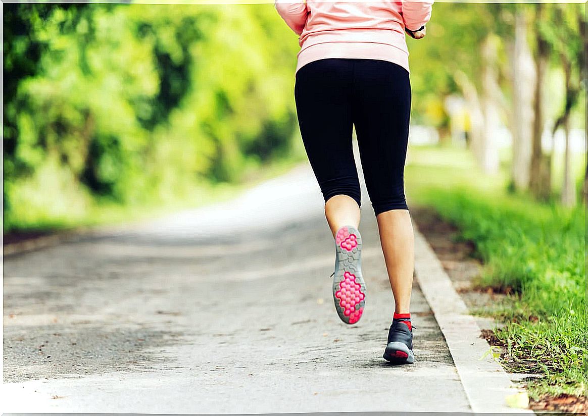 Woman running outdoors