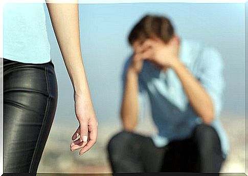 Girl saying goodbye to her partner