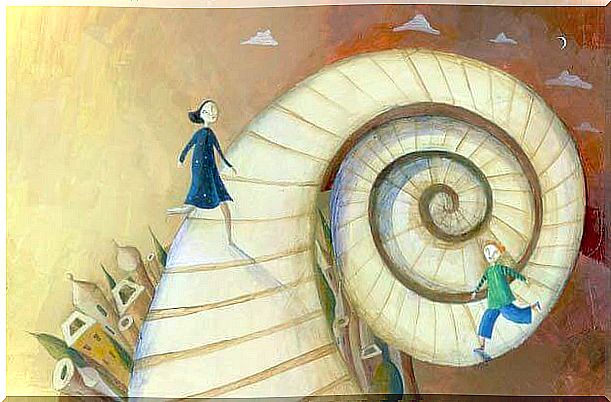 Spiral staircase symbolizing personal development