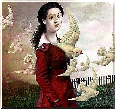 woman with pigeons thinking about what others criticize