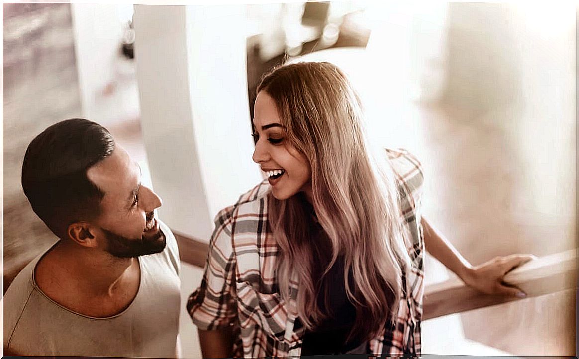 Boy talking to a girl